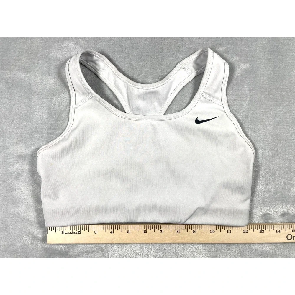 Nike Dri-FIT Sports Bra Women's Medium White Racerback Medium Support Athletic
